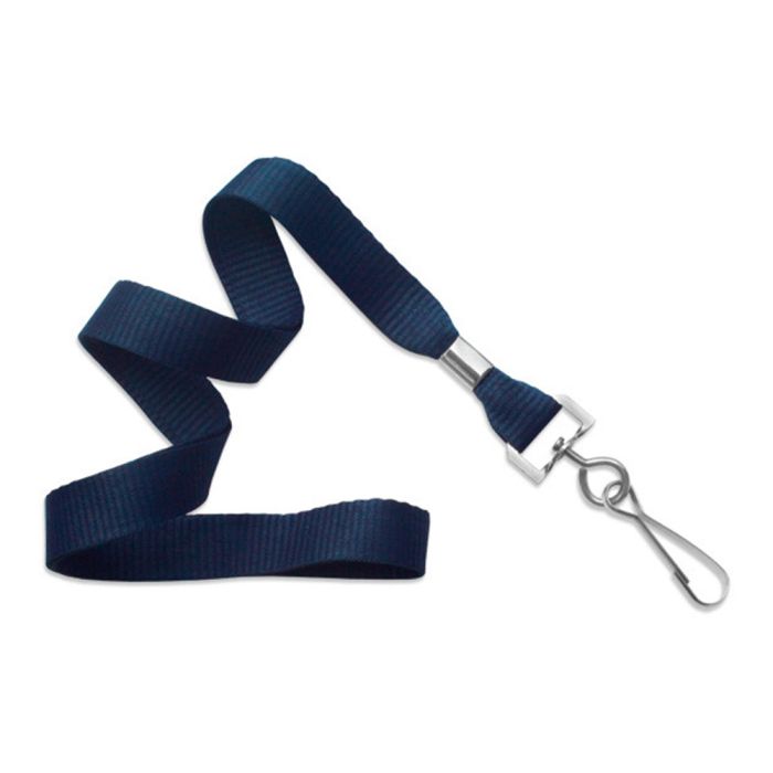 5/8'' Navy Blue MicroWeave Non-Breakaway Lanyard w/ Swivel Hook 