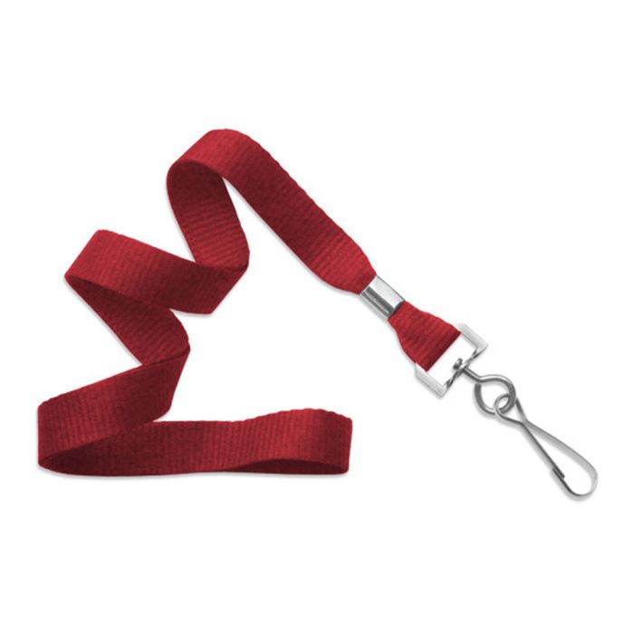 5/8'' Red MicroWeave Non-Breakaway Lanyard w/ Swivel Hook 