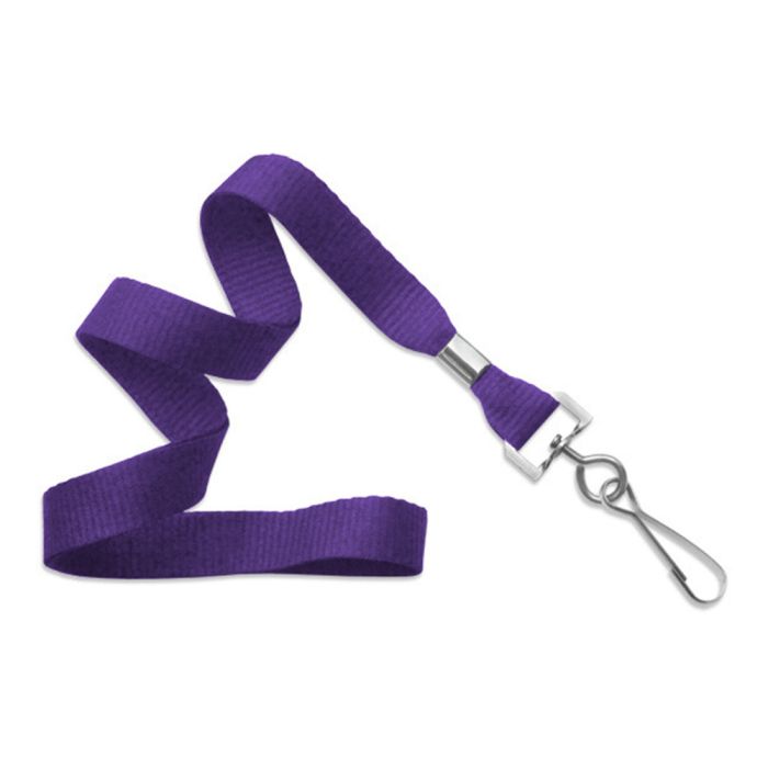 5/8'' Purple MicroWeave Non-Breakaway Lanyard w/ Swivel Hook 