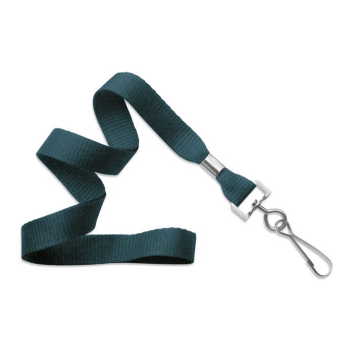 5/8'' Teal MicroWeave Non-Breakaway Lanyard w/ Swivel Hook 