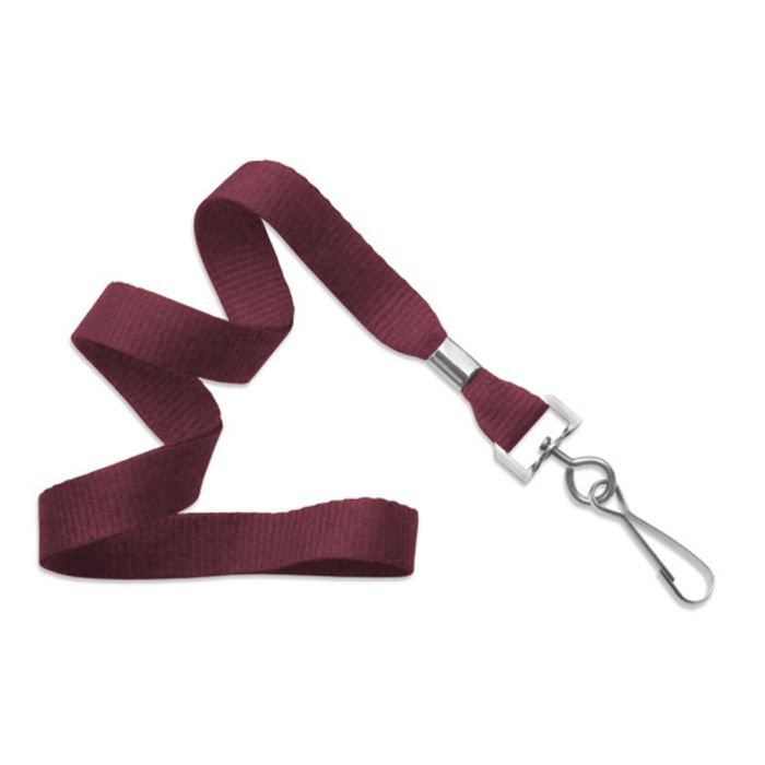 5/8'' Maroon MicroWeave Non-Breakaway Lanyard w/ Swivel Hook 