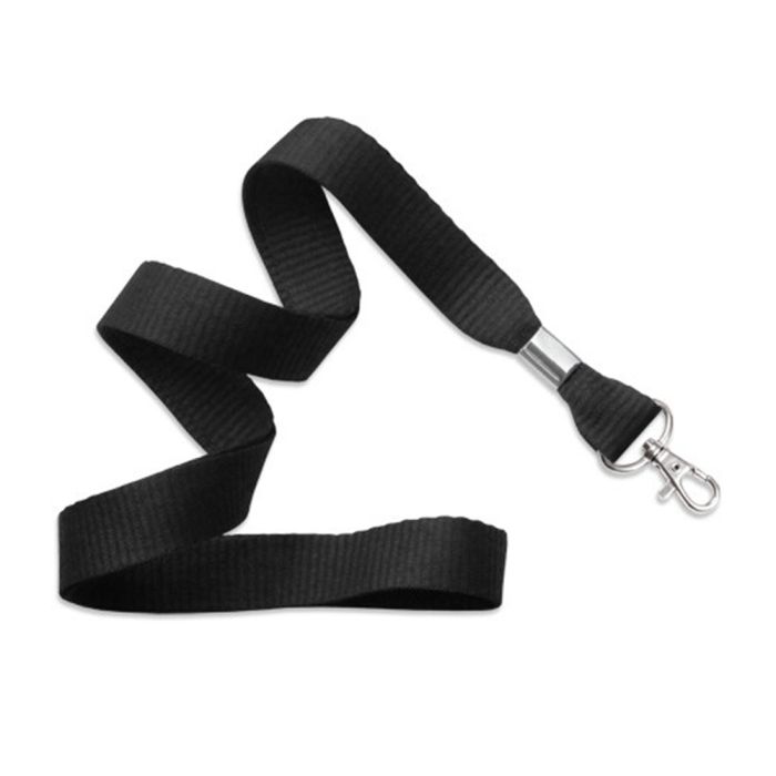 5/8'' Black MicroWeave Non-Breakaway Lanyard w/ Trigger Snap Swivel Hook  