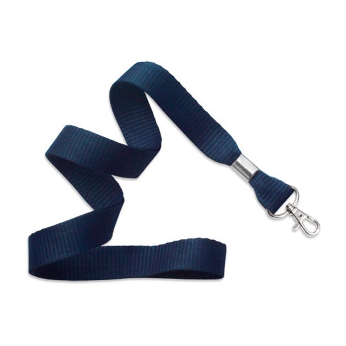 5/8'' Navy Blue MicroWeave Non-Breakaway Lanyard w/ Trigger Snap Swivel Hook  