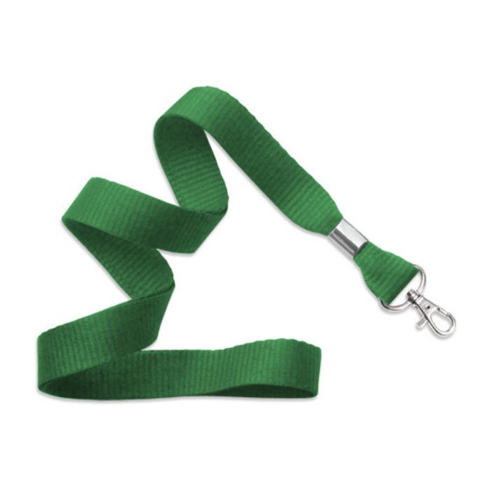 5/8'' Green MicroWeave Non-Breakaway Lanyard w/ Trigger Snap Swivel Hook  