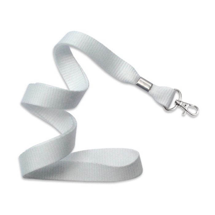 5/8'' White MicroWeave Non-Breakaway Lanyard w/ Trigger Snap Swivel Hook  