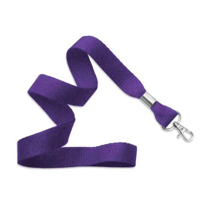 5/8'' Purple MicroWeave Non-Breakaway Lanyard w/ Trigger Snap Swivel Hook  