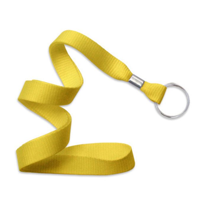 5/8'' Yellow MicroWeave Non-Breakaway Lanyard w/ Split Ring 