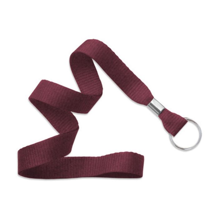 5/8'' Maroon MicroWeave Non-Breakaway Lanyard w/ Split Ring 