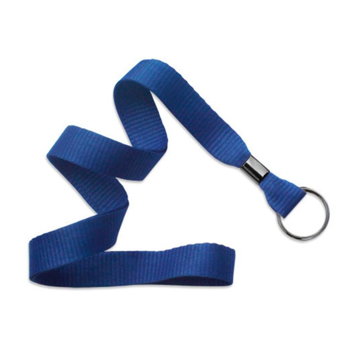 5/8'' Royal Blue MicroWeave Non-Breakaway Lanyard w/ Black Oxide Split Ring  
