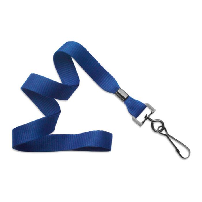 5/8'' Royal Blue MicroWeave Non-Breakaway Lanyard w/ Black Oxide Swivel Hook  