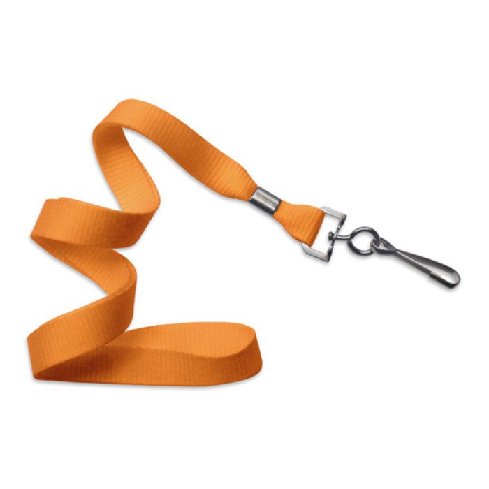 5/8'' Orange MicroWeave Non-Breakaway Lanyard w/ Black Oxide Swivel Hook  