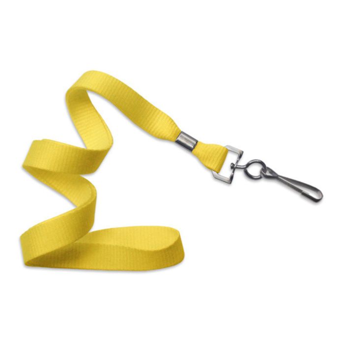 5/8'' Yellow MicroWeave Non-Breakaway Lanyard w/ Black Oxide Swivel Hook  