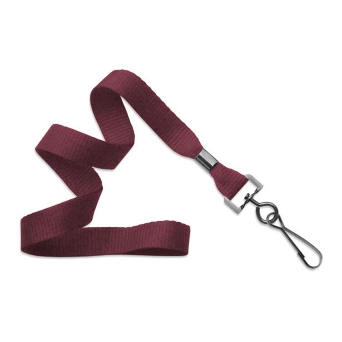 5/8'' Maroon MicroWeave Non-Breakaway Lanyard w/ Black Oxide Swivel Hook  