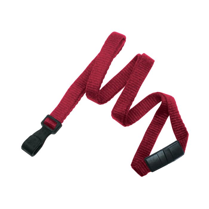 3/8'' Red Earth-Friendly Bamboo Lanyard with Safety Breakaway & Wide No-Twist Hook 
