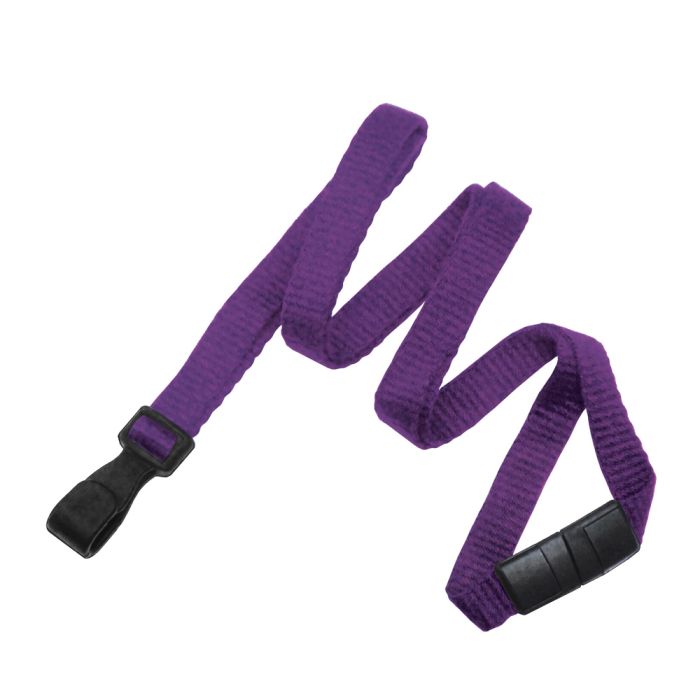 3/8'' Purple Earth-Friendly Bamboo Lanyard with Safety Breakaway & Wide No-Twist Hook 
