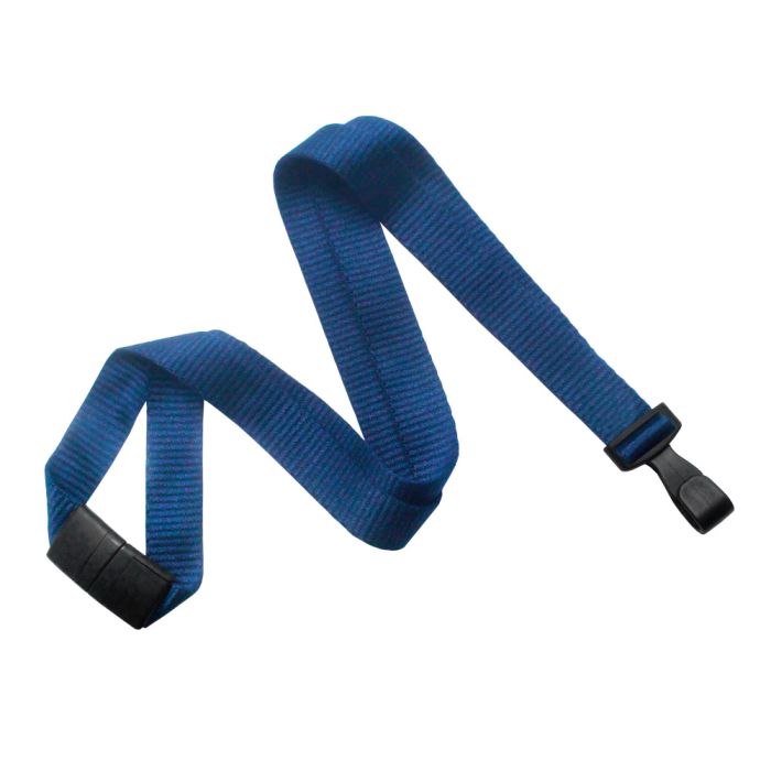5/8'' Navy Blue Earth-Friendly Bamboo Lanyard with Safety Breakaway & No-Twist Hook 