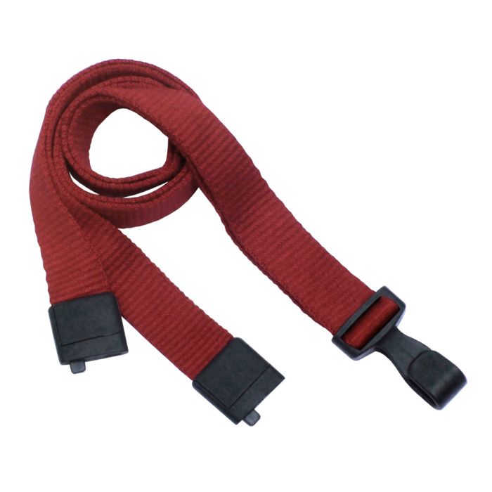 5/8'' Red Earth-Friendly Bamboo Lanyard with Safety Breakaway & No-Twist Hook  