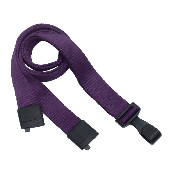 5/8'' Purple Earth-Friendly Bamboo Lanyard with Safety Breakaway & No-Twist Hook  