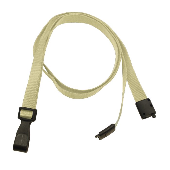 3/8'' Natural Earth-Friendly PET Lanyard with Safety Breakaway & Wide No-Twist Hook 