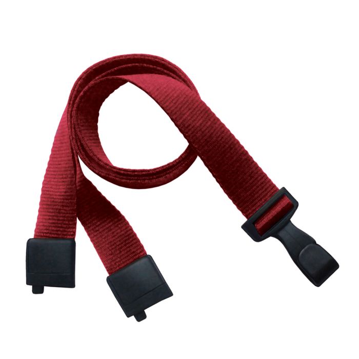 5/8'' Red Earth-Friendly PET Lanyard with Safety Breakaway & Wide No-Twist Hook 