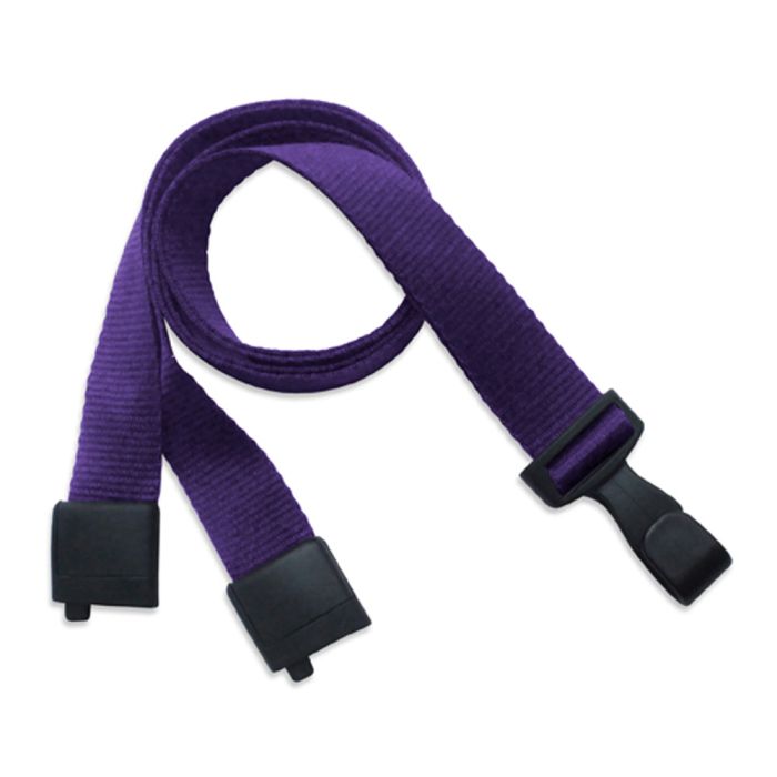 5/8'' Purple Earth-Friendly PET Lanyard with Safety Breakaway & Wide No-Twist Hook 