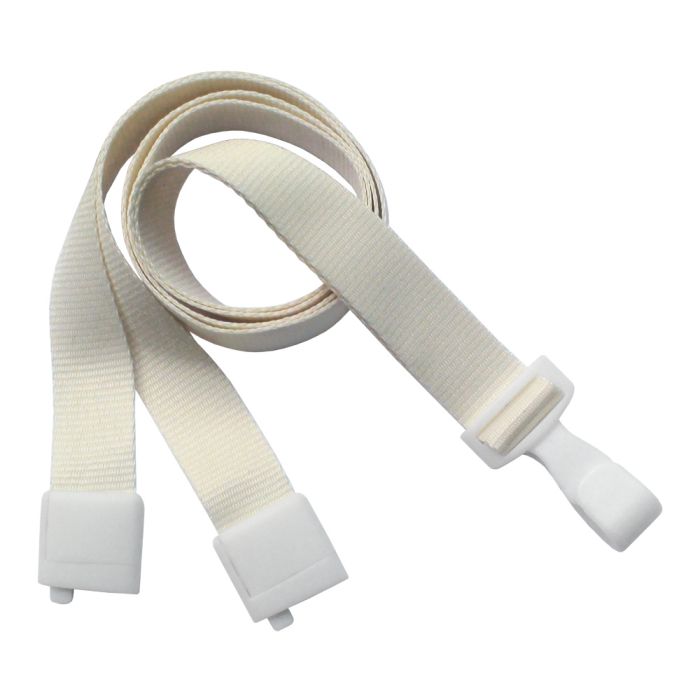5/8'' Natural Earth-Friendly PET Lanyard with Safety Breakaway & Wide No-Twist Hook  