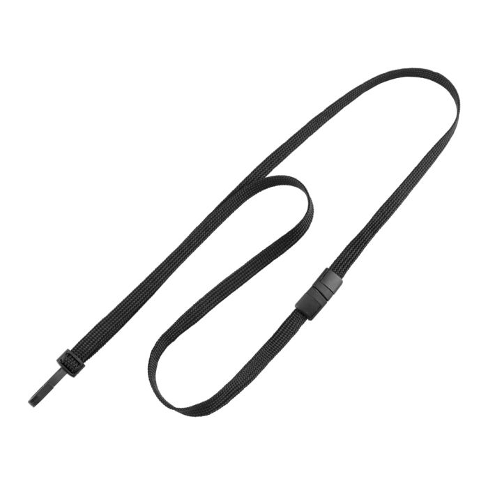 3/8 Black Breakaway Lanyard with Narrow Plastic Hook 