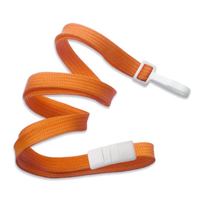 3/8 Orange Breakaway Lanyard with Narrow Plastic Hook  