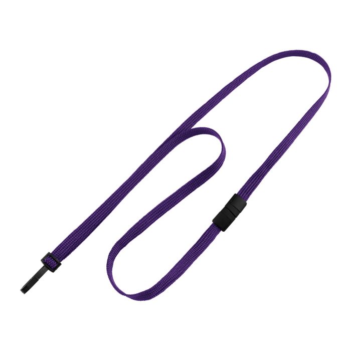 3/8 Purple Breakaway Lanyard with Narrow Plastic Hook 