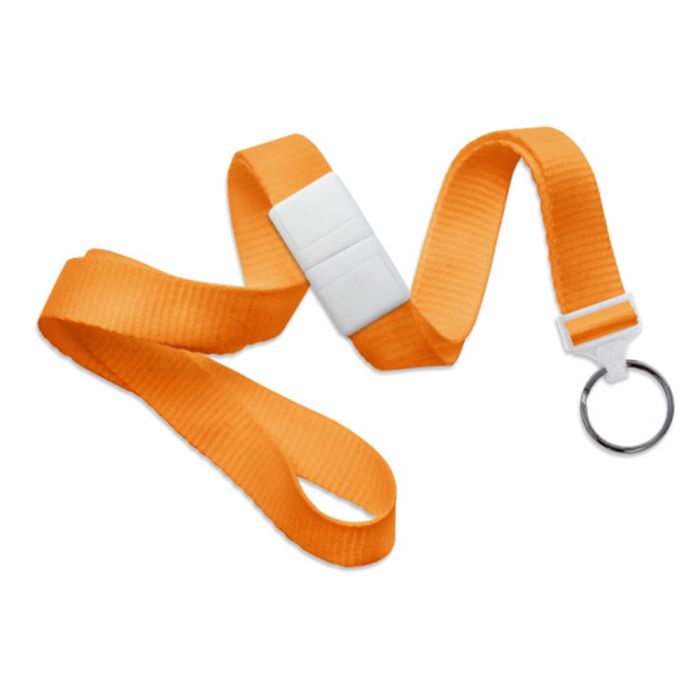 5/8'' Orange MicroWeave Lanyard w/ Safety Breakaway  
