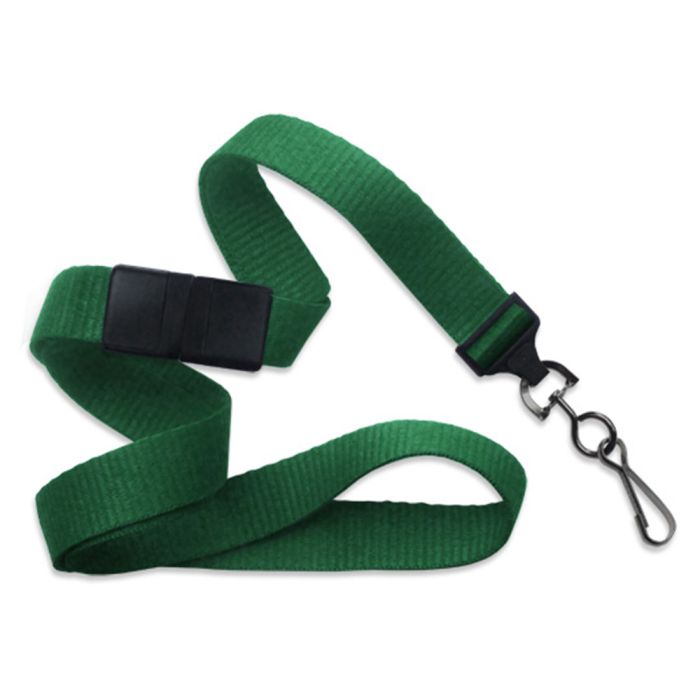 5/8'' Green MicroWeave Lanyard w/ Safety Breakaway  