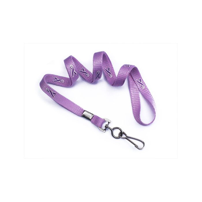 3/8'' MicroWeave Cause Awareness Non-Breakaway Lanyards