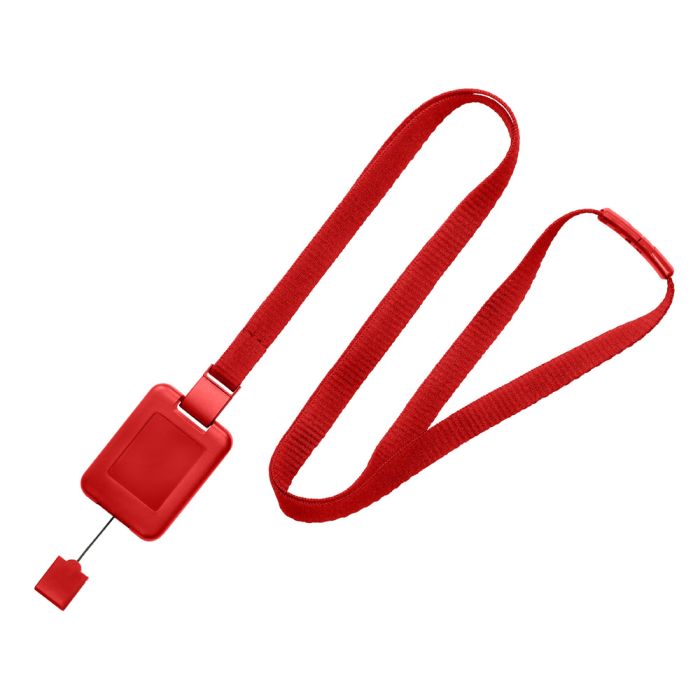 3/8'' Red SlimReel System Lanyard & Badge Reel Combination 
