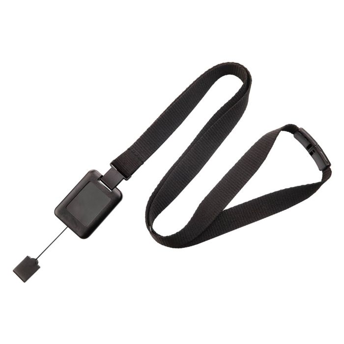 5/8'' Black SlimReel System Lanyard & Badge Reel Combination 