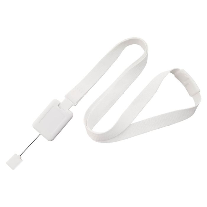 5/8'' White SlimReel System Lanyard & Badge Reel Combination 