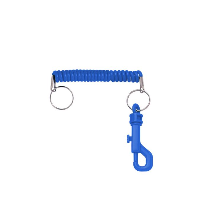 Heavy Duty Nylon Coil w/ Split Ring & Swivel Snap Hook 