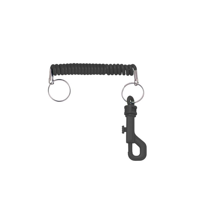 Heavy Duty Nylon Coil w/ Split Ring & Swivel Snap Hook 