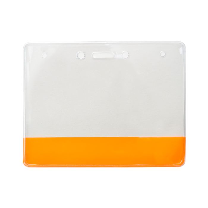 Transparent Orange Bar - Horizontal - Large Event Badge Holders 