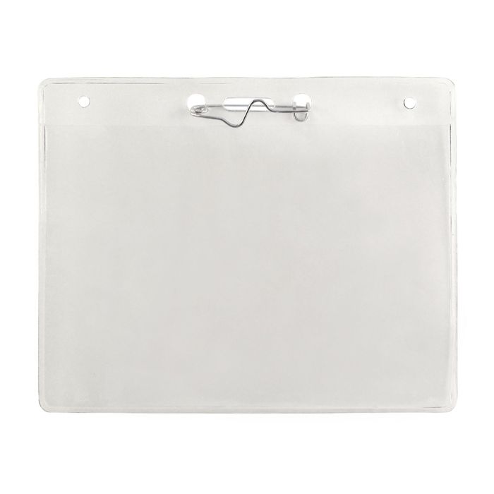 Clear Vinyl - Horizontal - Event Name Tag Holder with Pin 