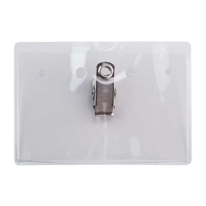 Clear Vinyl - Horizontal - Name Tag Holder with Embossed ''U'' Clip 