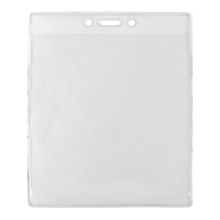 Event Size - Vertical - Clear Vinyl Badge Holder w/ Slot and Chain Holes 