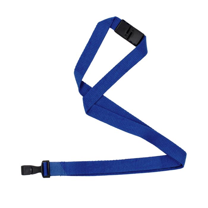 Blue 5/8" NextLife Compostable Lanyard with Organic Based Clip and Safety Breakaway 