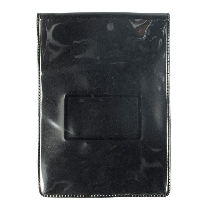 1-Pocket - Vertical - Black Vinyl Badge Holder with Large Flap 