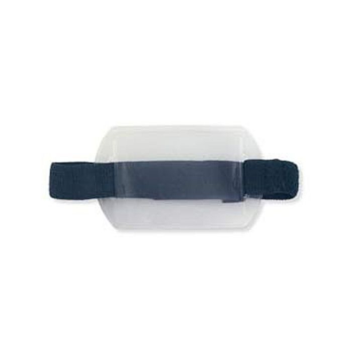 Arm Band - Horizontal - Clear Vinyl Badge Holder with Blue Strap 