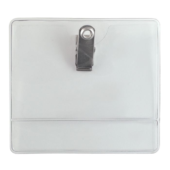 Premium Name Tag - Horizontal - Clear Vinyl Display Holder 