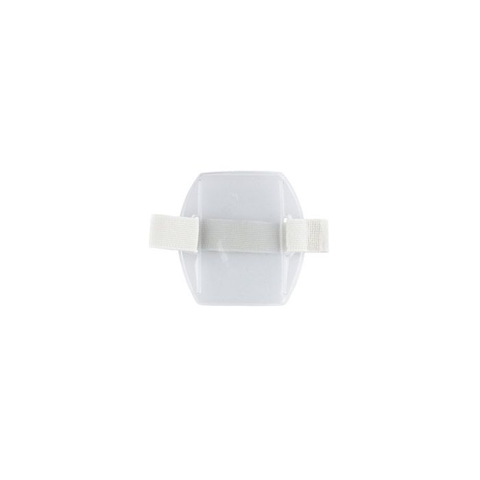 Clear Vinyl Badge Holder with White Arm Band - Vertical - 2.75" x 3.8" 