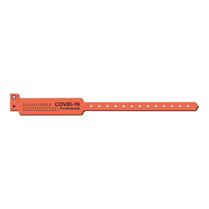 Sentry® SuperBand® - Pre-Printed ''COVID-19 Pre-Screened'' Patient Wristband
