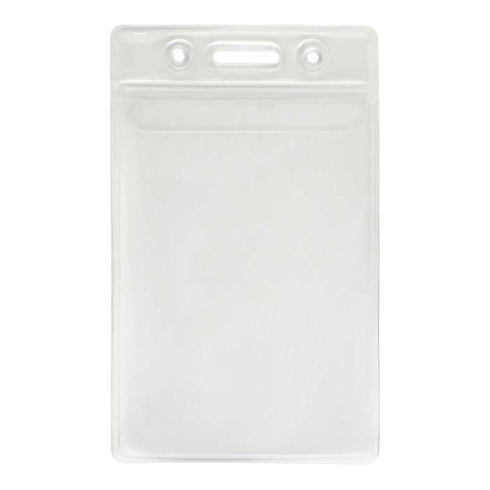 Fold-Over Flap - Vertical - Clear Vinyl Badge Holder 