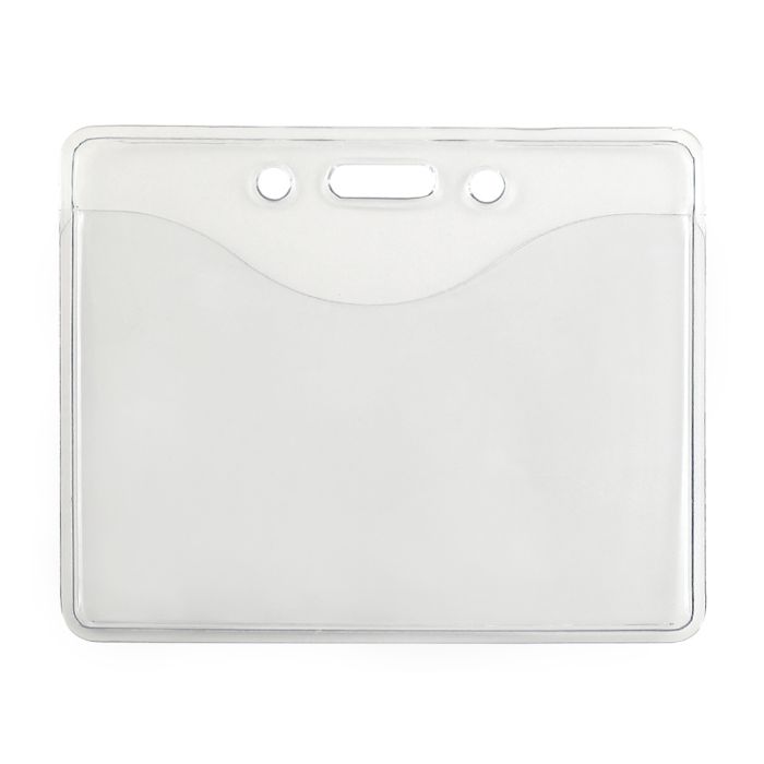 Premium 2-Pocket Horizontal Card Holder w/ Slot and Chain Holes