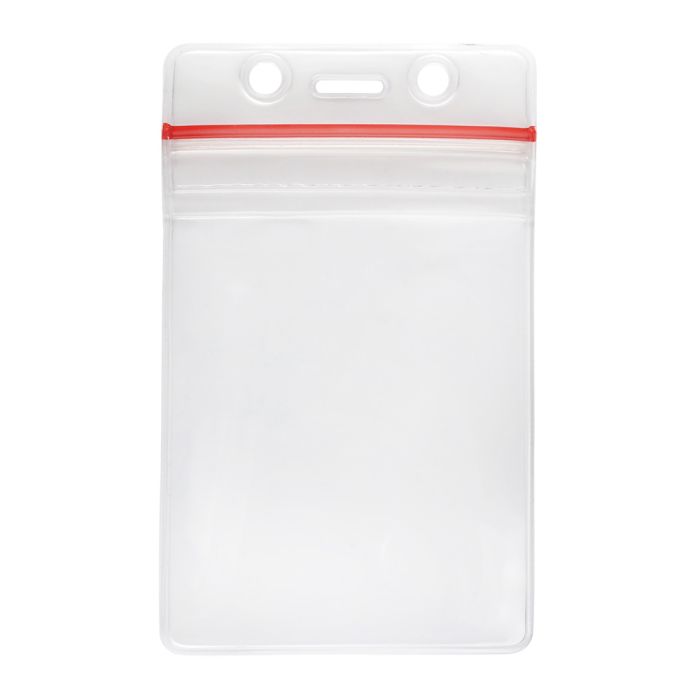 Anti-Print Transfer Clear Vertical Badge Holder with Zipper Closure